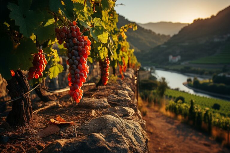 sunset-vineyard-ripe-fruit-winemaking-harvest-generated-by-artificial-intelligence
