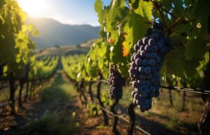 A vineyard background. Grape cultivation. Agricultural landscape